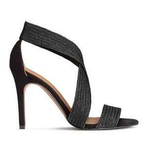 Black H&M Strappy Braided Sandals